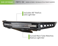 Load image into Gallery viewer, DV8 Offroad 09-14 Ford F-150 Baja Style Front Bumper

