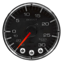 Load image into Gallery viewer, Autometer Spek-Pro Gauge Vac/Boost 2 1/16in 30Inhg-30psi Stepper Motor W/Peak &amp; Warn Black/Chrome
