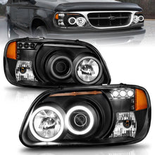 Load image into Gallery viewer, ANZO 1995-2001 Ford Explorer Projector Headlights w/ Halo Black 1 pc

