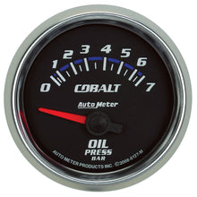 Load image into Gallery viewer, Autometer Cobalt 52mm 0-7 BAR Short Sweep Electric Oil Pressure Gauge
