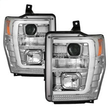 Load image into Gallery viewer, Spyder 08-10 Ford F-250 Super Duty V2 Light Bar DRL Projector Headlights - Chrm (PRO-YD-FS08V2-LB-C)
