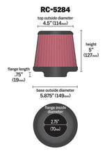 Load image into Gallery viewer, K&amp;N Universal Clamp-On Air Filter 2-3/4in FLG / 5-7/8in B / 4-1/2in T / 5in H
