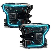 Load image into Gallery viewer, Oracle 15-17 Ford F-150 Dynamic RGB+A Pre-Assembled Headlights Halogen - Black Edition - ColorSHIFT
