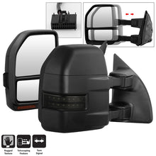 Load image into Gallery viewer, xTune 08-15 Ford Super Duty LED Telescoping Manual Mirrors - Smk (Pair) (MIR-FDSD08S-G4-MA-RSM-SET)
