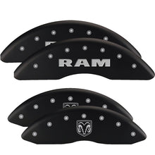 Load image into Gallery viewer, MGP 4 Caliper Covers Engraved Front &amp; Rear MOPAR Yellow finish black ch
