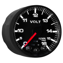 Load image into Gallery viewer, AutoMeter Gauge Voltmeter 2-1/16in. 16V Stepper Motor W/Peak &amp; Warn Blk/Blk Spek-Pro
