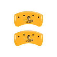 Load image into Gallery viewer, MGP Rear set 2 Caliper Covers Engraved Rear GT500 Shelby &amp; Cobra Yellow finish black ch
