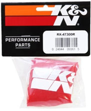 Load image into Gallery viewer, K&amp;N Drycharger Air Filter Wrap Red 6in Base ID x 5in Top ID x 6.5in Height
