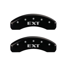 Load image into Gallery viewer, MGP 4 Caliper Covers Engraved Front Escalade Engraved Rear EXT Black finish silver ch

