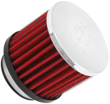 Load image into Gallery viewer, K&amp;N 1.75in Flange ID x 3in OD x 2.5in H Chrome Finish Rubber Base Crankcase Vent Filter
