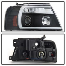 Load image into Gallery viewer, Spyder 04-08 Ford F-150 Projector Headlights - Light Bar DRL - Black PRO-YD-FF15004V2-LB-BK
