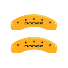 Load image into Gallery viewer, MGP 4 Caliper Covers Engraved F &amp; R Broken D/Dodge Yellow Finish Black Char 2006 Dodge Durango

