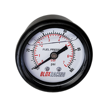 Load image into Gallery viewer, BLOX Racing Liquid-Filled Fuel Pressure Gauge 0-100psi (White Face)
