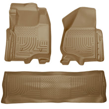Load image into Gallery viewer, Husky Liners 11-12 Ford SD Crew Cab WeatherBeater Combo Tan Floor Liners (w/o Manual Trans Case)
