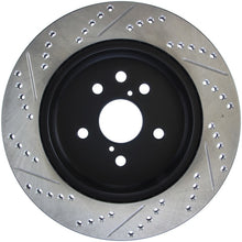 Load image into Gallery viewer, StopTech Power Slot 06-11 Lexus GS Series / 06-12 IS350 Rear Left Drilled &amp; Slotted Rotor
