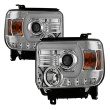 Load image into Gallery viewer, Spyder GMC Sierra 14-16 Projector Headlights Light Bar DRL Chrm PRO-YD-GS14V2-LBDRL-C
