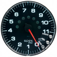 Load image into Gallery viewer, Autometer Spek-Pro Gauge Tachometer 5in 11K Rpm W/Shift Light &amp; Peak Mem Black/Chrome
