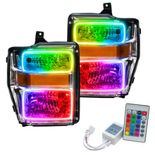 Load image into Gallery viewer, Oracle 08-10 Ford F250 Pre-Assembled Halo Headlights Chrome Housing- ColorSHIFT w/Simple Controller
