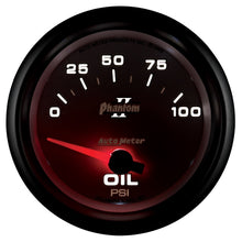 Load image into Gallery viewer, Autometer Phantom II 2 5/8in 0-100 PSI Short Sweep Electronic Oil Pressure Gauge
