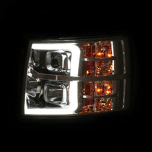 Load image into Gallery viewer, ANZO 07-13 Chevrolet Silverado 1500/2500/3500 Proj Headlights w/ Plank Style Switchback Chrome w/Amb
