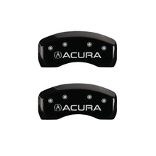 Load image into Gallery viewer, MGP 4 Caliper Covers Engraved Front &amp; Rear Acura Black Finish Silver Char 2017 Acura RDX
