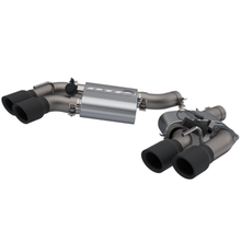 Load image into Gallery viewer, QTP 16-18 Chevrolet Camaro SS 6.2L 304SS Screamer Axle Back Exhaust Tip w/3.5in Quad Black Tips
