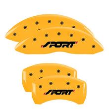 Load image into Gallery viewer, MGP 4 Caliper Covers Engraved Front &amp; Rear SPORT Yellow finish black ch
