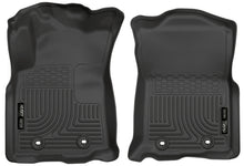 Load image into Gallery viewer, Husky Liners 2018 Toyota Tacoma Double Cab w/ Standard Trans WeatherBeater Black Front Floor Liners
