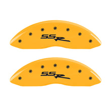 Load image into Gallery viewer, MGP 4 Caliper Covers Engraved Front &amp; Rear Ssr Yellow Finish Black Char 2004 Chevrolet SSR
