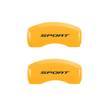 Load image into Gallery viewer, MGP 4 Caliper Covers Engraved Front &amp; Rear No Bolts/Sport 2015 Yellow finish black ch
