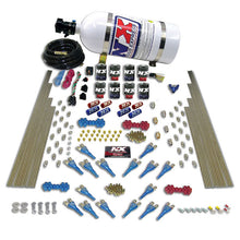 Load image into Gallery viewer, Nitrous Express Shark Dual Stage/Alc 16 Nozzles 8 Solenoids Nitrous Kit (200-1200HP) w/Comp Bottle
