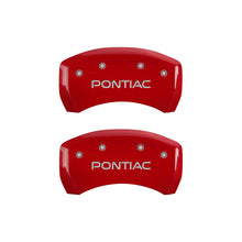Load image into Gallery viewer, MGP 4 Caliper Covers Engraved Front &amp; Rear Pontiac Red Finish Silver Char 2008 Pontiac G8
