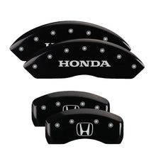 Load image into Gallery viewer, MGP 4 Caliper Covers Engraved Front &amp; Rear Honda Yellow Finish Black Char 2004 Honda S2000
