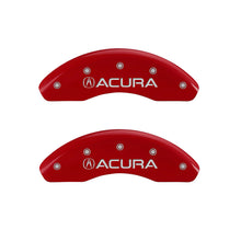 Load image into Gallery viewer, MGP 4 Caliper Covers Engraved Front &amp; Rear Acura Red finish silver ch
