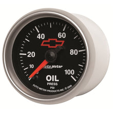 Load image into Gallery viewer, Autometer GM Bowtie Black 2-1/16in 0-100 PSI Oil Pressure - Stepper Motor

