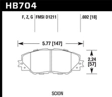 Load image into Gallery viewer, Hawk 11-16 Scion TC / 09-13 Toyota Matrix DTC-60 Race Front Brake Pads
