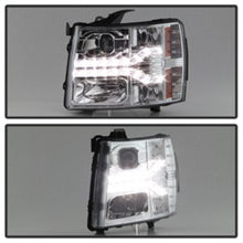 Load image into Gallery viewer, Spyder Chevy Silverado 1500 07-13 V2 Projector Headlights - LED DRL - Chrome PRO-YD-CS07V2-DRL-C
