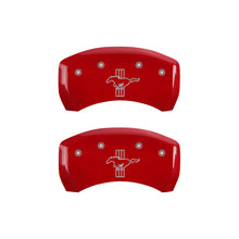 Load image into Gallery viewer, MGP Rear set 2 Caliper Covers Engraved Rear S197/Bar &amp; Pony Red finish silver ch
