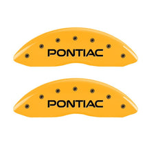 Load image into Gallery viewer, MGP 4 Caliper Covers Engraved Front Pontiac Rear Gxp Yellow Finish Black Char 2008 Pontiac G8

