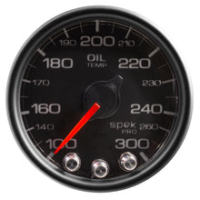 Load image into Gallery viewer, Autometer Spek-Pro Gauge Oil Temp 2 1/16in 300f Stepper Motor W/Peak &amp; Warn Blk/Blk
