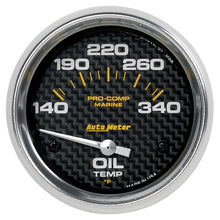 Load image into Gallery viewer, Autometer Marine Carbon Fiber Electric Oil Temperature Gauge 2-5/8in 140-300 Deg F

