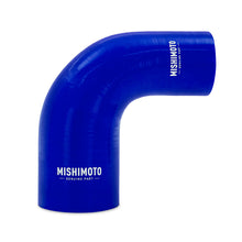 Load image into Gallery viewer, Mishimoto Silicone Reducer Coupler 90 Degree 2.5in to 3.5in - Blue
