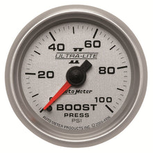 Load image into Gallery viewer, Autometer Ultra-Lite II 52mm 0-100 PSI Mechanical Boost Gauge
