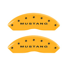 Load image into Gallery viewer, MGP 4 Caliper Covers Engraved Front Mustang - Engraved Rear S197/GT - Yel Finish Blk Characters
