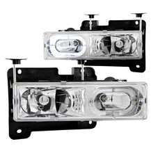 Load image into Gallery viewer, ANZO 1988-1998 Chevrolet C1500 Crystal Headlights Chrome w/ Halo
