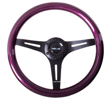 Load image into Gallery viewer, NRG Classic Wood Grain Steering Wheel (350mm) Purple Pearl/Flake Paint w/Black 3-Spoke Center
