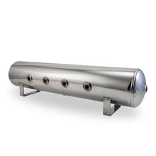 Load image into Gallery viewer, Air Lift 4 Gal Alum Tank - (4) 1/4in Face (2) 3/8in Ports &amp; 1/4in Drain - 30in L X 6in D - Polished
