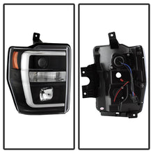 Load image into Gallery viewer, Spyder 08-10 Ford F-250 Projector Headlights V2 - Light Bar DRL LED - Black PRO-YD-FS08V2-LB-BK
