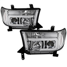 Load image into Gallery viewer, Spyder 07-13 Toyota Tundra V2 Light Bar DRL Projector Headlights - Chrome (PRO-YD-TTU07V2-LB-C)
