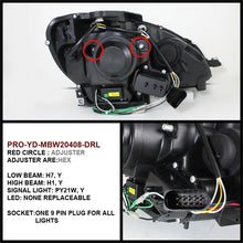 Load image into Gallery viewer, Spyder Mercedes Benz C-Class 08-11 Projector Headlights Halogen - DRL Blk PRO-YD-MBW20408-DRL-BK
